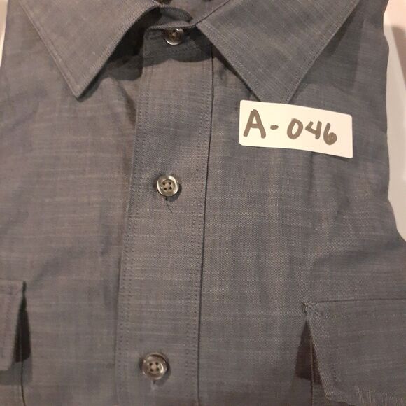 Synrgy Men's 3XL Blue Chambre Button Up Shirt Long Sleeve Casual Roll Tab Sleeve - Picture 8 of 8